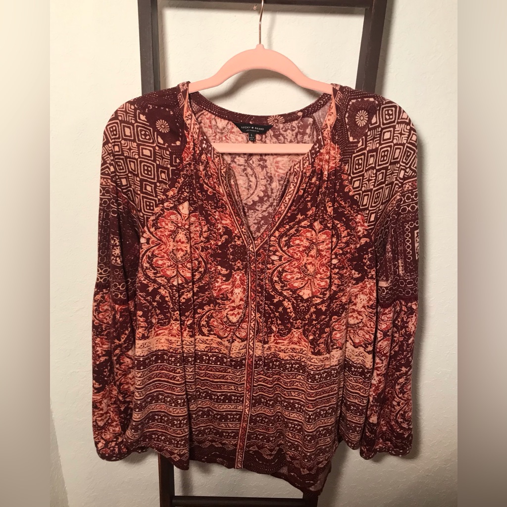Lucky Brand Long Bell Sleeve Top